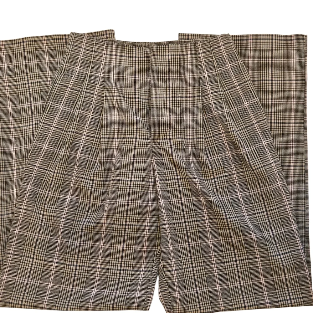 Zara Plaid High Waist Trousers Wide Leg Pants XS - Picture 2 of 11